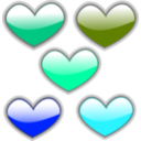 download Gloss Heart 3 clipart image with 135 hue color