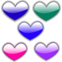 download Gloss Heart 3 clipart image with 225 hue color