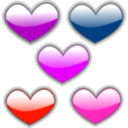 download Gloss Heart 3 clipart image with 270 hue color