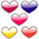 download Gloss Heart 3 clipart image with 315 hue color