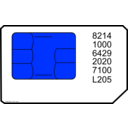 download Sim Card clipart image with 180 hue color