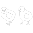 download Chicks Vector Coloring clipart image with 90 hue color