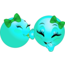 download Girl Talk Smiley Emoticon clipart image with 135 hue color