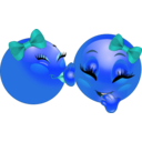 download Girl Talk Smiley Emoticon clipart image with 180 hue color