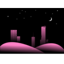download Night Cityscape clipart image with 135 hue color