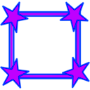 download Simple Bright Blue Star Cornered Frame clipart image with 45 hue color