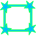 download Simple Bright Blue Star Cornered Frame clipart image with 315 hue color