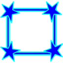 download Simple Bright Blue Star Cornered Frame clipart image with 0 hue color