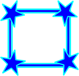 Simple Bright Blue Star Cornered Frame