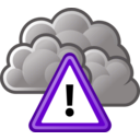 download Tango Waether Severe Alert clipart image with 270 hue color