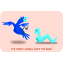 download The Early Worm clipart image with 180 hue color