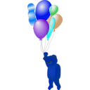 download Teddy Bear With Balloons clipart image with 180 hue color