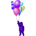 download Teddy Bear With Balloons clipart image with 225 hue color