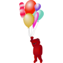 download Teddy Bear With Balloons clipart image with 315 hue color