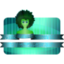 download Afro Girl Border clipart image with 90 hue color