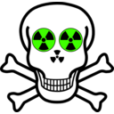 download Nuclear Warning Skull clipart image with 45 hue color
