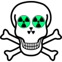 download Nuclear Warning Skull clipart image with 90 hue color