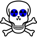 download Nuclear Warning Skull clipart image with 180 hue color