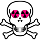 download Nuclear Warning Skull clipart image with 270 hue color