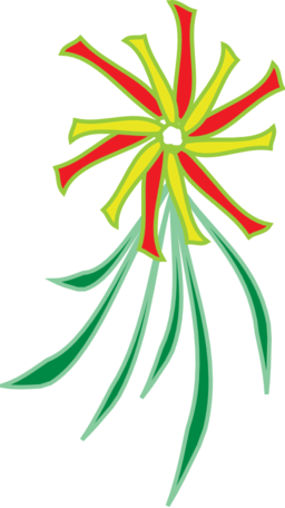 Green Yellow Red Flower