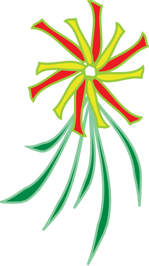 Green Yellow Red Flower