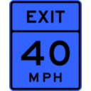download Exit Speed 40 clipart image with 180 hue color