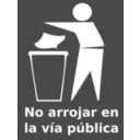 download Spanish Trash Bin Sign clipart image with 90 hue color