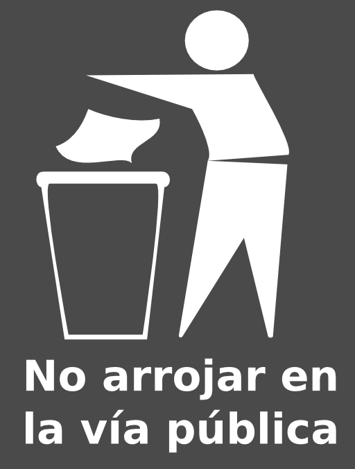 Spanish Trash Bin Sign