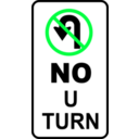 download Sign No U Turn clipart image with 135 hue color