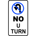 download Sign No U Turn clipart image with 225 hue color
