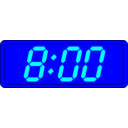 download Digital Clock clipart image with 180 hue color