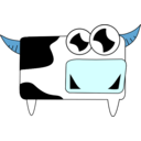download Cow clipart image with 180 hue color