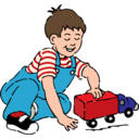 download Boy Playing With Toy Truck clipart image with 0 hue color