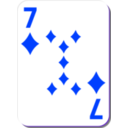 download White Deck 7 Of Diamonds clipart image with 225 hue color