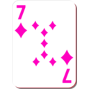 download White Deck 7 Of Diamonds clipart image with 315 hue color