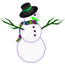 download A Scarfed Snowman clipart image with 90 hue color