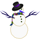 download A Scarfed Snowman clipart image with 225 hue color
