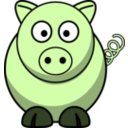 download Pig Roundcartoon clipart image with 90 hue color