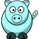 download Pig Roundcartoon clipart image with 180 hue color