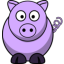 download Pig Roundcartoon clipart image with 270 hue color