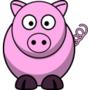 download Pig Roundcartoon clipart image with 315 hue color