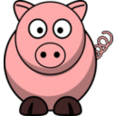 download Pig Roundcartoon clipart image with 0 hue color