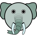 download Elephant clipart image with 135 hue color