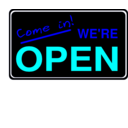 download Open Sign2 clipart image with 180 hue color