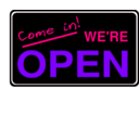 download Open Sign2 clipart image with 270 hue color