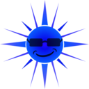 download Cool Happy Sun clipart image with 180 hue color