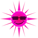 download Cool Happy Sun clipart image with 270 hue color