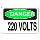 download Danger 220 Volts clipart image with 135 hue color