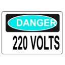 download Danger 220 Volts clipart image with 180 hue color