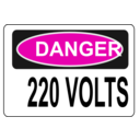 download Danger 220 Volts clipart image with 315 hue color